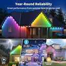 XINKAITE 150FT Permanent Outdoor Lights with 75 LEDs - Smart RGB+IC - Like New
