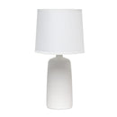SIMPLE DESIGNS TEXTURED LINEAR POTTERY CERAMIC TABLE LAMP - OFF WHITE - Like New