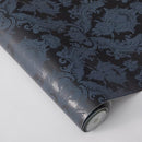 Tempaper Textured Black Damsel Removable Peel and Stick Damask Wallpaper - Brand New