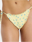 NO BOUNDARIES YELLOW FLORAL TRIANGLE BIKINI, SIZE SMALL - YELLOW - Brand New