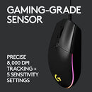 LOGITECH G203 WIRED GAMING MOUSE 8,000 DPI RAINBOW 910-005790 - BLACK - Like New