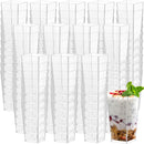 Uiifan 500 Pack 3 oz Mini Dessert Cups Square Tall Clear Plastic - Like New