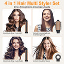 USBELFF HAIR STYLER HAIR DRYER BRUSH 110,000 RPM HB-801 - BLACK/GOLD - Like New