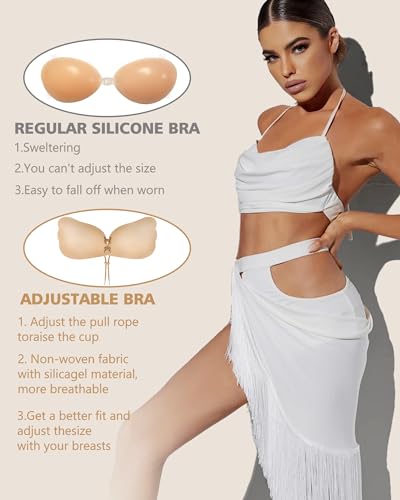 Cmojsk Sticky Bra, Backless Strapless Bra Push Up, Adhesive Invisible Lift Up - Brand New