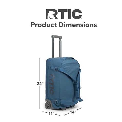 RTIC MEDIUM ROAD TRIP ROLLING DUFFLE BAG WITH WHEELS 22 X 14 X 11 STORM - Like New