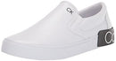 CALVIN KLEIN MEN'S RYOR SNEAKER WHITE TUMBLED LEATHER SIZE 8 - Like New