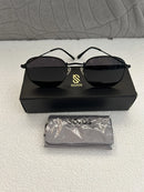 SOJOS SJ1072 C1 SMALL SQUARE POLARIZD SUNGLASSES BLACK FRAME/GRAY LENS 52MM - Like New