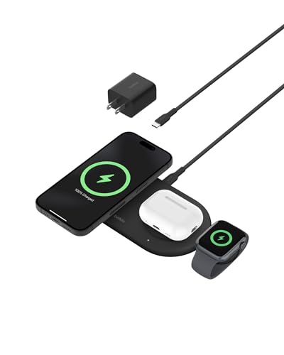 BELKIN 3-IN-1 MAGSAFE-COMPATIBLE WIRELESS CHARGING PAD QI2 15W - Scratch & Dent