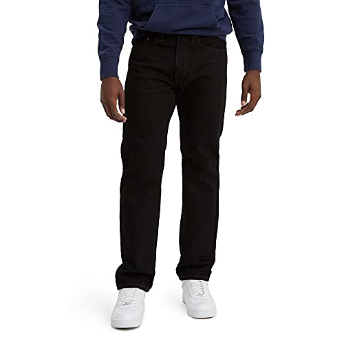 LEVI'S MEN'S 505 STANDARD FIT JEANS - SIZE: MEN 34X29 - BLACK - Brand New