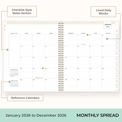 Blue Sky Day Designer 2026 Weekly Monthly Planner Calendar, 8.5"x11" - Brand New