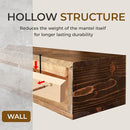 60" FIREPLACE MANTEL 5" THICK HANDMADE HOLLOW SOLID WOOD WALL LONG - BROWN - Like New