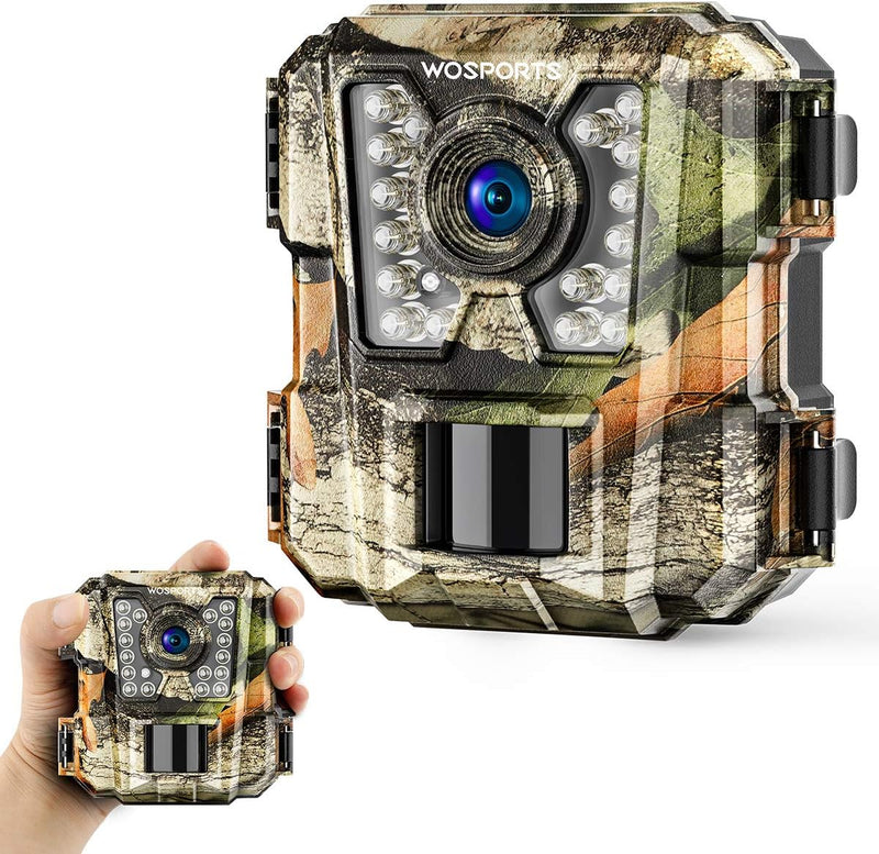 WOSPORTS Mini Trail Camera 24MP 1080P HD - Camouflage Like New