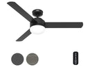 HUNTER FAN 52 INCH INDOOR CEILING FAN WITH LIGHT AND REMOTE - MATTE BLACK - Like New