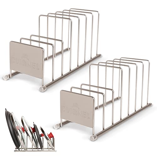 CUISINEL LID AND DISH ORGANIZER RACK 2-PACK SATIN NICKEL - Scratch & Dent