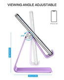OMOTON ADJUSTABLE CELL PHONE STAND C2 ALUMINUM DESKTOP PHONE HOLDER - PURPLE - Like New