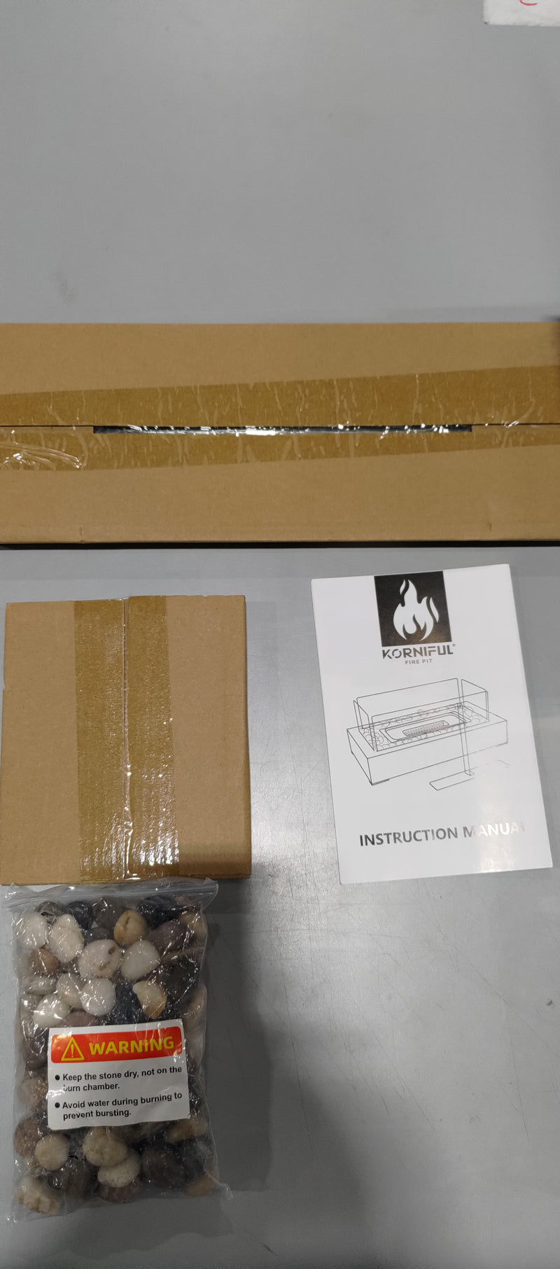 KORNIFUL TABLETOP FIRE PIT OUTDOOR INDOOR PORTABLE TABLE TOP FIREPIT - BLACK - Brand New