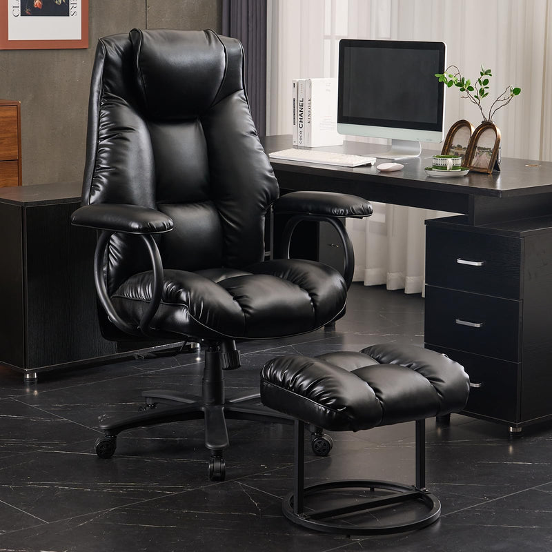 Office Chair Big and Tall, High Back Executive Chair with Ottoman, 400 lbs - Like New
