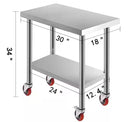 VEVOR STAINLESS WORK TABLE 29.9 X 18.1 X 33.9 IN COMMERCIAL - STAINLESS STEEL - Like New