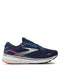 BROOKS MEN'S GHOST 15 RUNNING SHOE - PEACOAT/WHITE/ORANGE/SURF THE WEB 13 - Like New