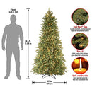 NATIONAL TREE COMPANY PRE-LIT FEEL REAL SLIM TREE WHITE LIGHTS 6.5FT GREEN - Like New