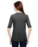 6756L Anvil Ladies Deep Scoop 1/2-Sleeve T-Shirt New