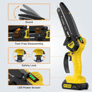 LICORNE Electric Cordless Mini Chainsaw, 2Pcs 2000MAH Battery - YELLOW/BLACK Like New