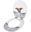 Sanilo ROUND, Silent Slow Close, Molded Wood, Adjustable Toilet Seat - Newspaper - Brand New