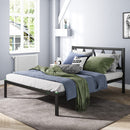NOVILLA 14 King Bed Frame Headboard Platform Frame No Box Spring - BLACK - Like New