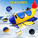 ALLLVOCLES SNOW TUBE 64" SUPER LARGE INFLATABLE SPACESHIP SLED - YELLOW/BLUE - Like New