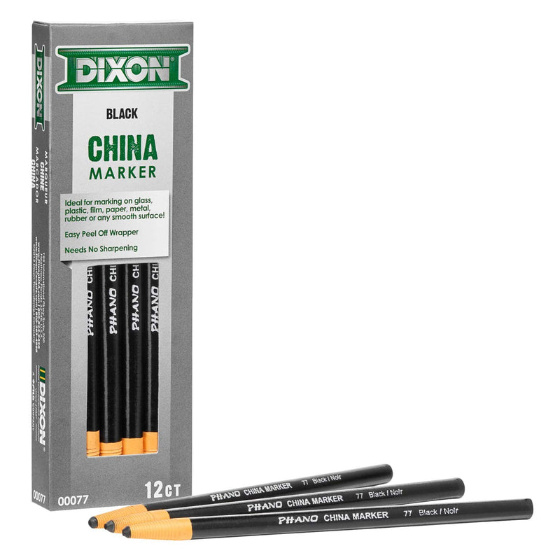 MARSHALLTOWN DIXON CHINA MARKER BLACK DOZEN 12 COUNT PACK OF 1 BLACK - Brand New