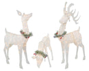 Top Treasures 3-Piece Lighted Deer Family Garland 210 UL Lights-White - Brand New
