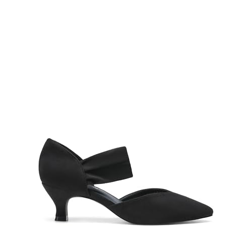 DREAM PAIRS WOMEN'S KITTEN HEELS LOW PUMPS SHOES POINTED DRESS SIZE 7 - BLACK - Like New