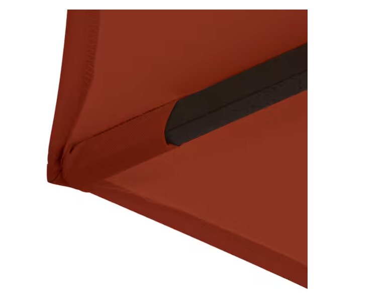 ASTELLA 11 FT ALUMINUM MARKET PATIO UMBRELLA CRANK LIFT PUSH-BUTTON TILT - BRICK - Like New