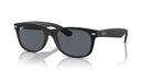 RAY-BAN RB2132 NEW WAYFARER SQUARE, SIZE 52/18 - RUBBER BLACK/BLUE - Like New