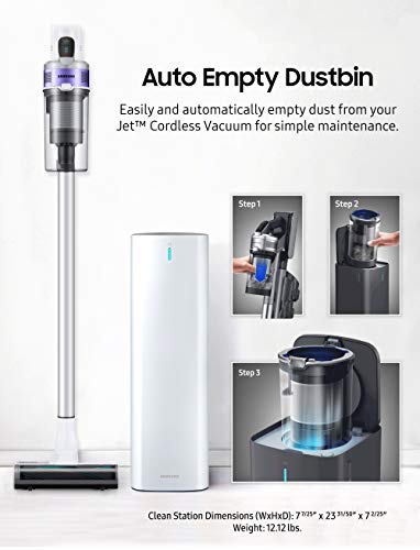 SAMSUNG 70 + CS BUNDLE JET CORDLESS STICK VACUUM, VIOLET - WHITE - Like New