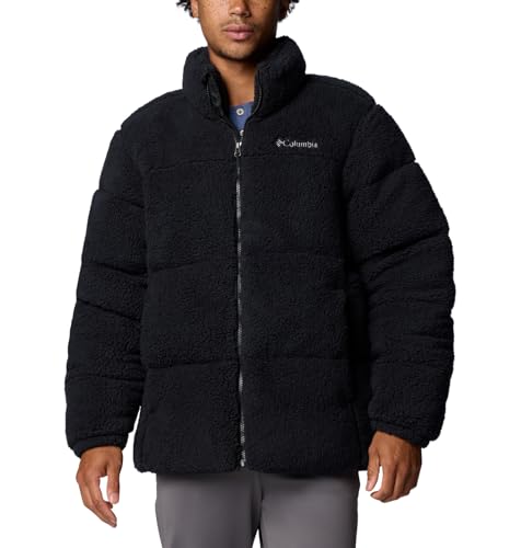 Wm748 Columbia Men's Puffect II Sherpa Jacket Black Small - Like New