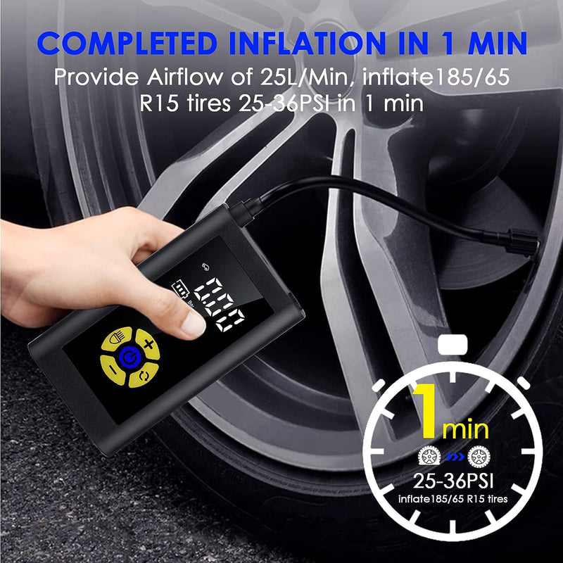 Globest Portable Tire Inflator Portable Rechargeable 4000mAh KCB-9537 - Black Like New