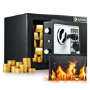 ADIMO SAFE BOX SMALL SAFE COLLEGE DORM ROOM FIREPROOF WATERPROOF KEYS - BLACK - Like New