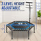 YES4ALL 48-INCH REBOUNDER TRAMPOLINE WITH ADJUSTABLE HANDLE BAR - BLACK - Like New