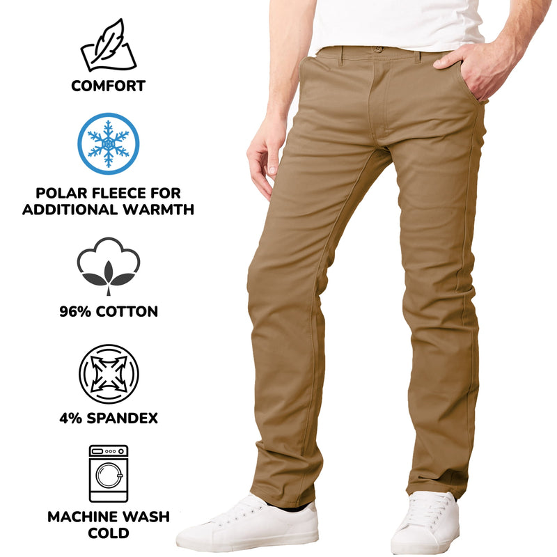 GALAXY BY HARVIC MEN’S HEAVYWEIGHT FLEECE-LINED STRETCH PANTS TIMBER SIZE: 32x31 - Brand New