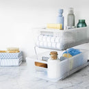 madesmart 2 Tier Bath Organizer, Undersink Storage with Sliding Drawers, frost - Brand New