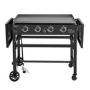 ROYAL GOURMET GB4001B 4-BURNER PROPANE GAS GRIDDLE FOLDABLE SIDE TABLES - BLACK - Like New