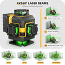 TSOKZO 16 LINES LASER LEVEL WITH TRIPOD DIY PROJECTS SELF-LEVELING - YELLOW - Like New