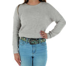 ARIAT Women's Longhorn Floral Print Western Belt, Turquoise, Medium - Brand New