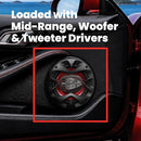 BOSS AUDIO SYSTEMS CHAOS SERIES 6.5" CAR DOOR SPEAKERS, 300W (PAIR) - RED - Like New