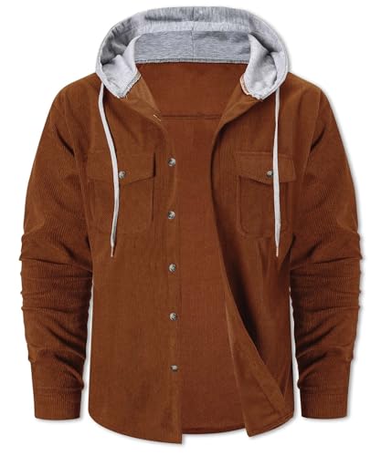 CROMONCENT MENS CORDUROY JACKET CASUAL LONG SLEEVE SIZE: MEN S - CORDUROY KHAKI - Like New