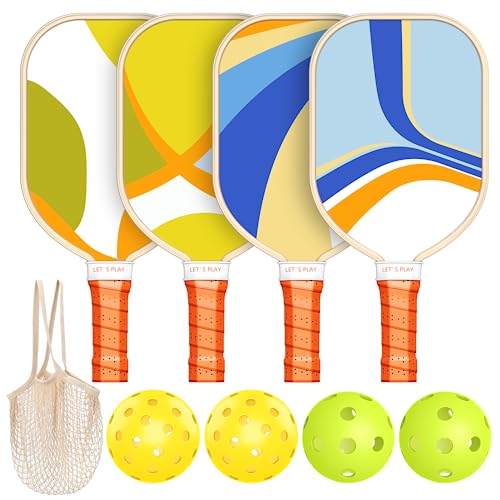 SPRYPALS PICKLEBALL PADDLES SET OF 4 - BLUE & YELLOW - Scratch & Dent