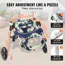 VEVOR 2 WHEELS DOG WHEELCHAIR FOR BACK LEGS X-SMALL - NAVY/LIME - Like New