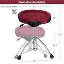 AKOLT SADDLE DRUM THRONE HEAVY DUTY DRUM SEAT HYDRAULIC MI7860 - DARK RED BROWN - Like New