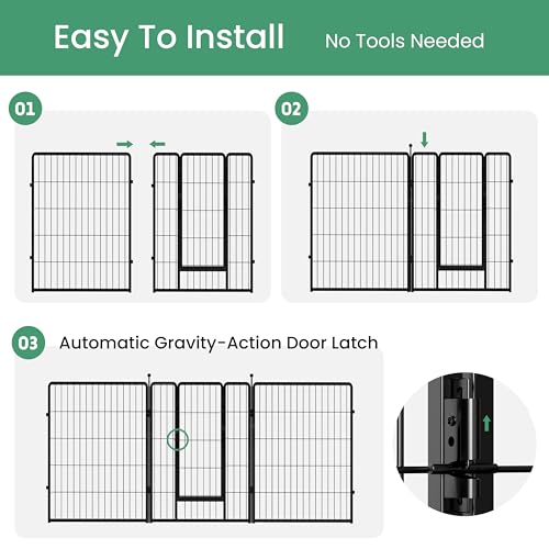Simple Deluxe Dog Playpen 40" Height 8 Panels Fence Anti-Rust PTPPEN2740Q8BLK - Like New